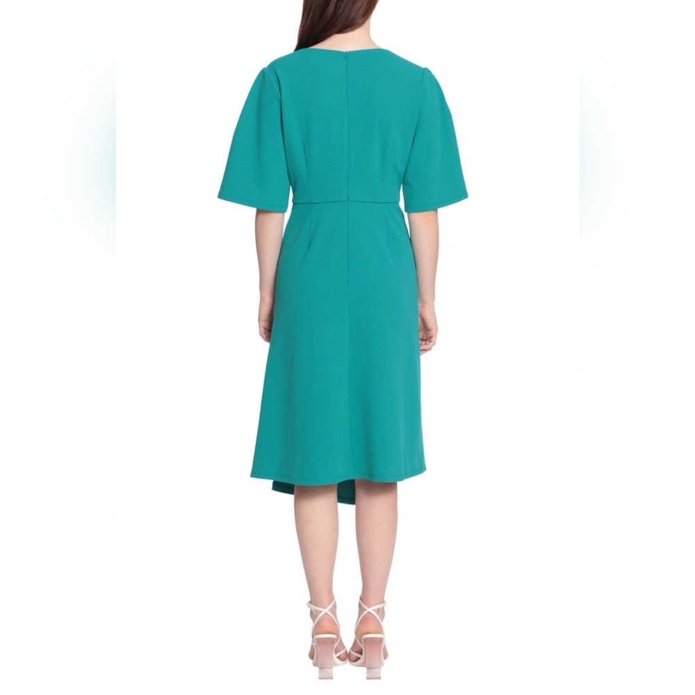 Donna Morgan Midi Wrap Style Day Dress - Picture 7 of 8